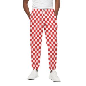 Elwood Red White Checkered Drawstring Jogger Pants Plaid Lounge Y2K Streetwear M
